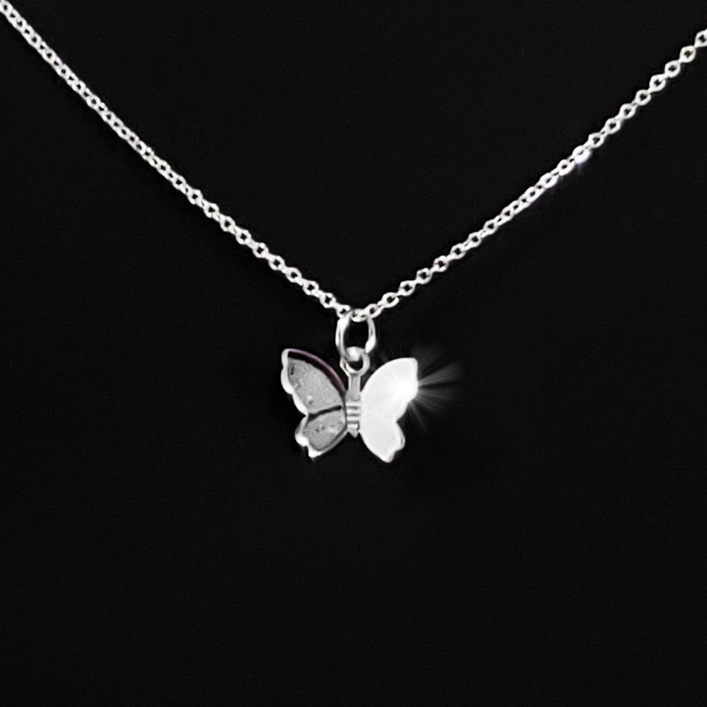 Dainty Silver Butterfly Choker